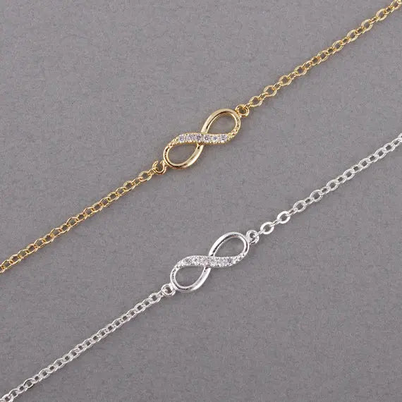 Jisensp New Fashion Love Infinity Bracelet for Women Personalize Infinity 8 Symbol Chain Bracelets Pulseira Feminina Party Gift