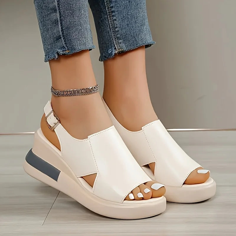 2025 Comfortable Platform Wedge Sandals Suitable for Women's Open Toe Design All Season Casual Shoes, Suitable for Daily Wear