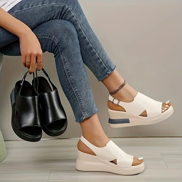 2025 Comfortable Platform Wedge Sandals Suitable for Women's Open Toe Design All Season Casual Shoes, Suitable for Daily Wear