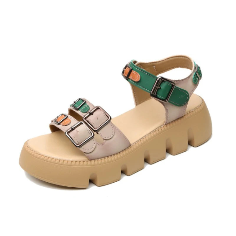 Platform Sandals The New Summer Fashion Soft Bottom Increase Sandals Color Matching Clothing Pair with Women Platform Shoes
