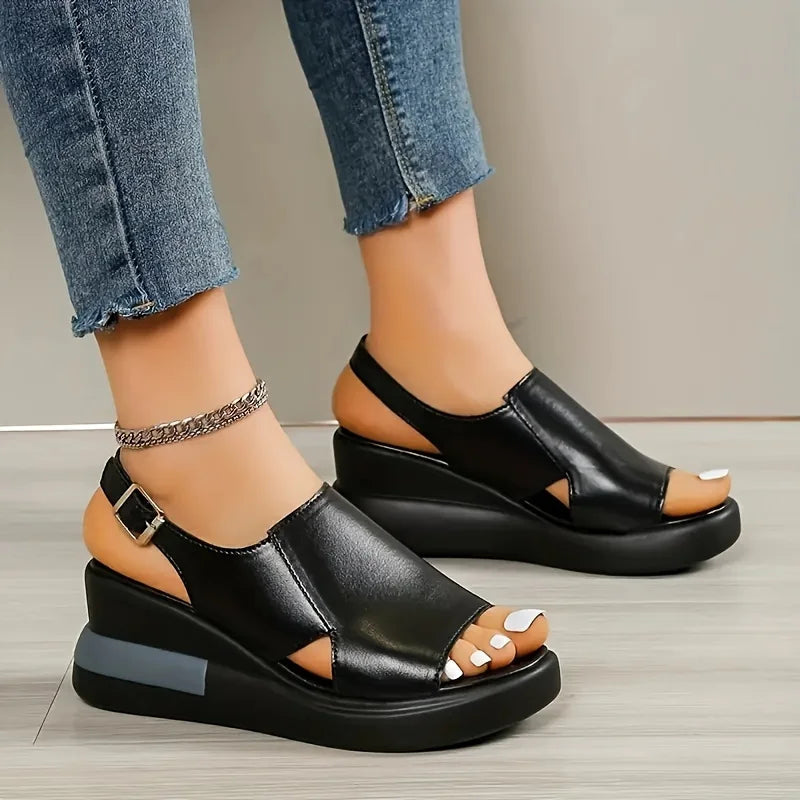 2025 Comfortable Platform Wedge Sandals Suitable for Women's Open Toe Design All Season Casual Shoes, Suitable for Daily Wear