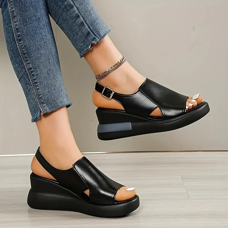2025 Comfortable Platform Wedge Sandals Suitable for Women's Open Toe Design All Season Casual Shoes, Suitable for Daily Wear