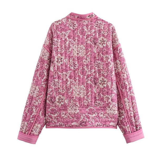 European And American Style 2024 Women's New Fashionable And versatile Long Sleeved Loose And Slimming Printed Cotton Jacket