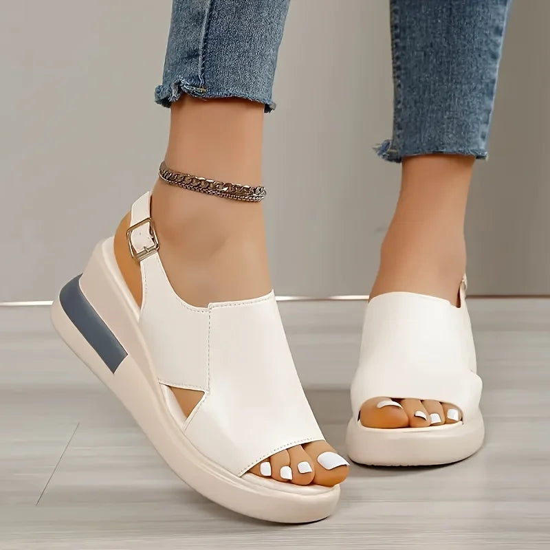 2025 Comfortable Platform Wedge Sandals Suitable for Women's Open Toe Design All Season Casual Shoes, Suitable for Daily Wear